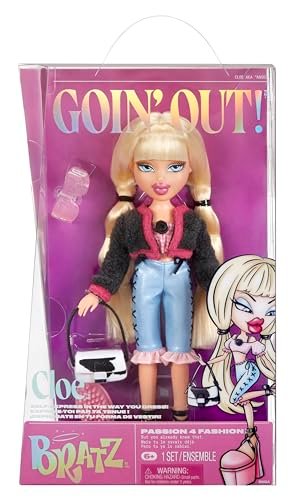 Bratz Goin' Out! Doll - Cloe - Kolekcjonerska Modna Lalka z Akcesoriami, Zawiera Strój, Torebkę, Okulary Przeciwsłoneczne i Szczotkę - Zabawka dla Dzieci - Odpowiednia dla Dzieci w Wieku od 6 Lat