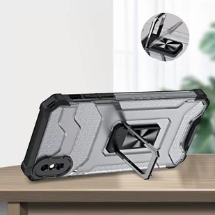 Crystal Ring Case pancerne hybrydowe etui pokrowiec + magnetyczny uchwyt iPhone XS Max czerwony - Etui i futerały do telefonów - miniaturka - grafika 5