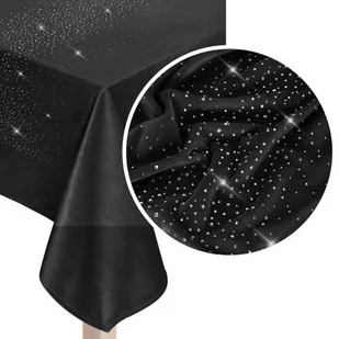 Bieżnik 60 x 120 Dekoracyjny Velvet Shiny Czarny - Obrusy i serwetki - miniaturka - grafika 1