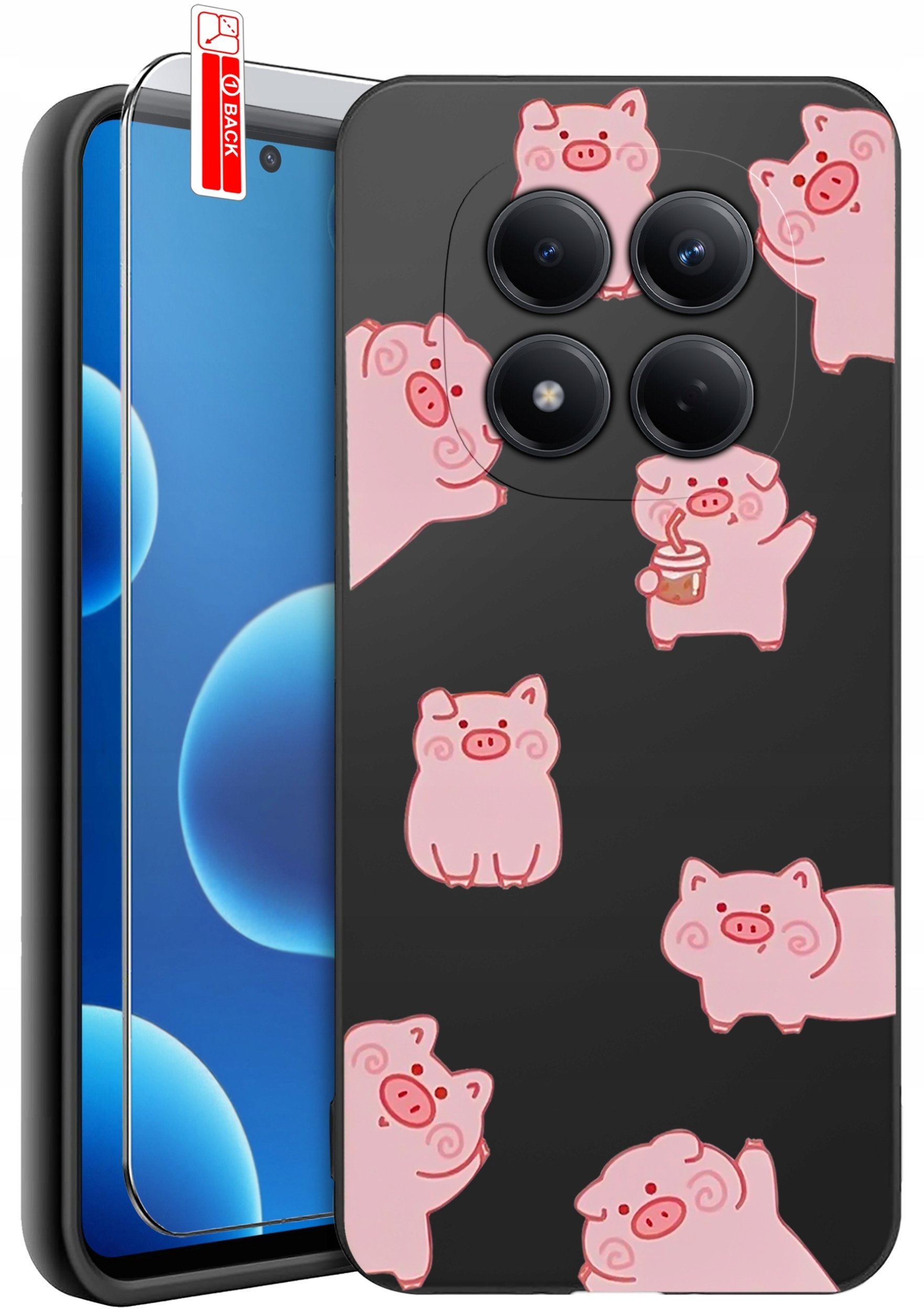 krainaGSM Etui Do Xiaomi Redmi Note 15 Pro 5G Wzory Silikonowe Matt Case + Szkło