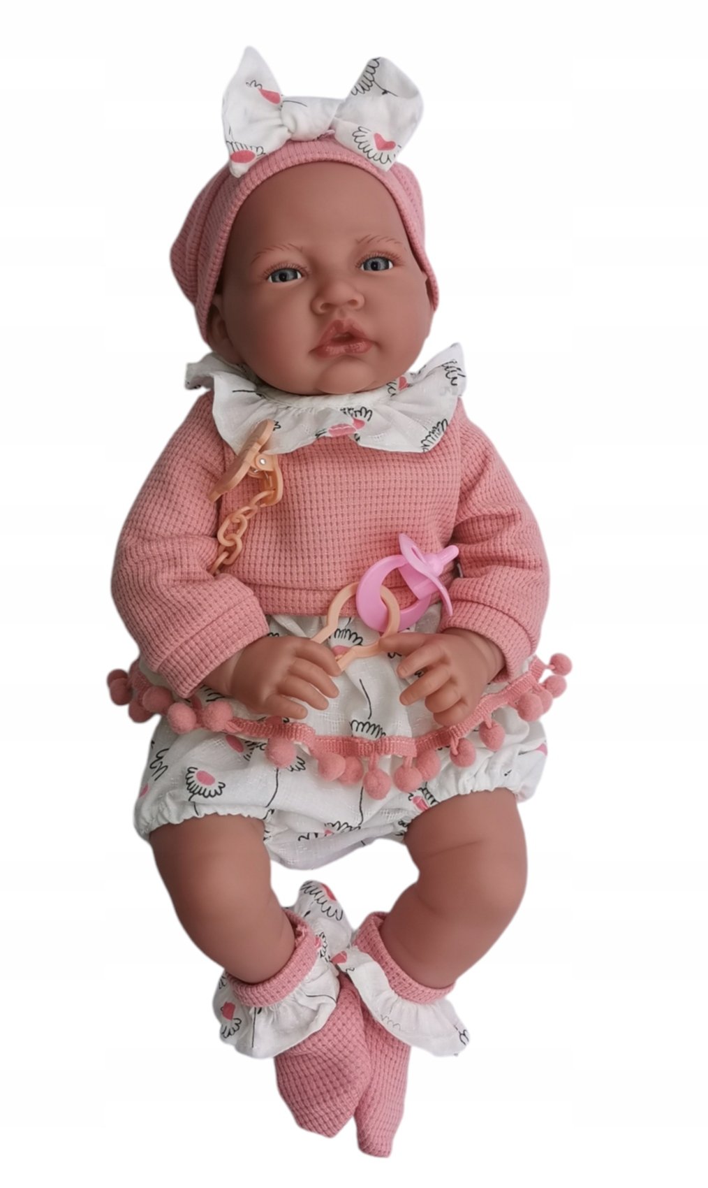 Duża Realistyczna Lalka Miękka Gumowa Interaktywna Płaczę Mówi Bobas 45CM