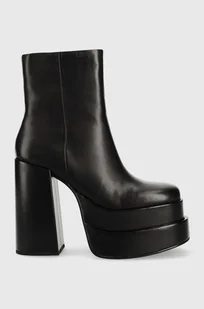 Steve Madden botki skórzane Cobra damskie kolor czarny na słupku - Botki damskie - miniaturka - grafika 1