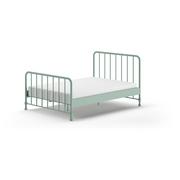 Łóżka dla dzieci i młodzieży - Zielone metalowe łóżko ze stelażem 140x200 cm BRONXX – Vipack - miniaturka - grafika 1