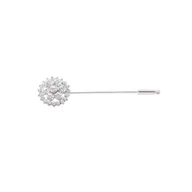 Koszulki jeździeckie - Spinka do plastrona Horze Flower Crystal srebrna - miniaturka - grafika 1