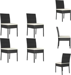 vidaXL Krzesła ogrodowe do jadalni 4 szt. Poli rattan czarne - Krzesła ogrodowe - Fotele i krzesła ogrodowe - miniaturka - grafika 1