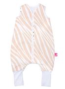 Śpiworki dla dzieci - Mother hood Śpiwór dziecięcy z bawełny z nogami od Motherhood - miły w dotyku śpiworek dziecięcy Öko Tex Standard TOG 2, rozmiar: 1,5-2,5 lata, zebra morelowa - miniaturka - grafika 1