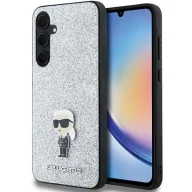 Etui i futerały do telefonów - Etui Karl Lagerfeld Fixed Glitter Ikonik Logo Metal Pin na Samsung Galaxy A55 - srebrne - miniaturka - grafika 1