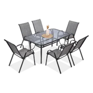 Focus Garden Meble ogrodowe BOLOGNA 6 krzeseł szary