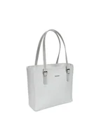 Torebki damskie - Torba skórzana - shopper - biało szary (6103) - miniaturka - grafika 1