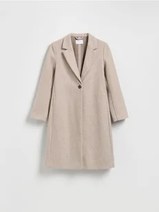 Reserved - Flauszowy płaszcz - beżowy - Płaszcze damskie - miniaturka - grafika 1