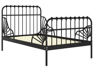 Czarne metalowe łóżko rosnące z dzieckiem 80x130/200 cm - Kasja - Łóżka dla dzieci i młodzieży - miniaturka - grafika 1