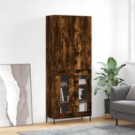 Witryny - vidaXL Witrynka przydymiony dąb 69,5x34x180 cm materiał drewnopochodny - miniaturka - grafika 1