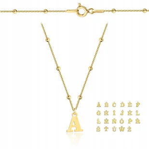 Złoty naszyjnik z literką literka A ,M lub dowolna - Naszyjniki - miniaturka - grafika 1