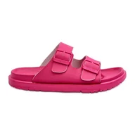 Klapki i japonki damskie - Lekkie Piankowe Klapki Damskie Z Klamrami Big Star NN274A754 Fuksja różowe - miniaturka - grafika 1