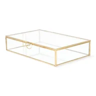 Pudełka i szkatułki - SZKATUŁKA piękna złota GRAZIA 20x12x5 cm HOMLA - miniaturka - grafika 1