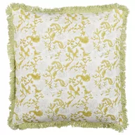Poduszki dekoracyjne - Lumarko Bawełniana poduszka dekoracyjna w kwiaty 45 x 45 cm zielona z białym FILIX - miniaturka - grafika 1