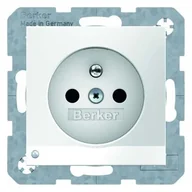 Gniazdka elektryczne - Hager Polo Gniazdo pojedyncze z/u LED biały połysk S.1/B.3/B.7 6765108989 6765108989 - miniaturka - grafika 1