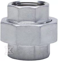 Dwuzłączka gwintowana ze stali nierdzewnej nakrętna płaska 1/2" - Łączniki, trójniki, kształtki - miniaturka - grafika 1