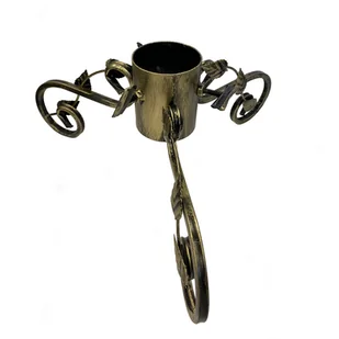 Stojak choinkowy metalowy z listkami 55 x 60 x 10 cm złoty - Stojaki choinkowe - miniaturka - grafika 1