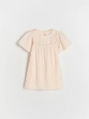 Sukienki i spódniczki dla dziewczynek - Reserved - Muślnowa sukienka z haftem - kremowy - miniaturka - grafika 1