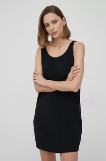 Sukienki - Calvin Klein sukienka kolor czarny mini prosta - grafika 1