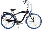 Rowery - Dallas Bike Cruiser 3spd GE 28 cali Męski Czarny z niebieskim - miniaturka - grafika 1