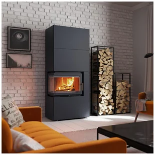 Kratki.pl SIMPLE 8 BS PRAWY Z ZABUDOWĄ BOX STALOWY - CZARNY SIMPLE/BOX/P/S/BLACK - Akcesoria kominkowe - miniaturka - grafika 2