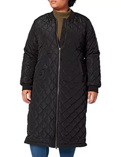 ONLY Płaszcz damski, długi pikowany, czarny, XL - Płaszcze damskie - miniaturka - grafika 1