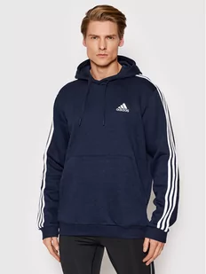 Adidas Bluza Essentials Fleece 3-Stripes GK9073 Granatowy Regular Fit - Bluzy męskie - miniaturka - grafika 1