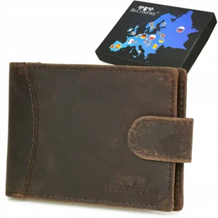 Etui skórzane na dokumenty karty wizytownik RFiD ciemny brąz C85 brązowy, beżowy - Etui na klucze - miniaturka - grafika 1
