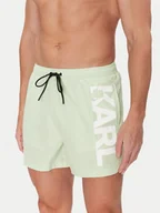 Kąpielówki męskie - KARL LAGERFELD Szorty kąpielowe A1M46013 Zielony Regular Fit - miniaturka - grafika 1