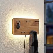 Wieszaki i stojaki - LINDBY Lindby Loana drewniany wieszak LED, 5 haków - miniaturka - grafika 1