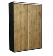 Szafy - Nowoczesna Szafa Przesuwna Iga 170 x 242 CZARNY+ARTISAN / Pojemna - miniaturka - grafika 1