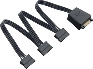 SilverStone SATA 15-pin - SATA 15-pin x3, 1.8m, Czarny SST-CP06-L - Kable komputerowe i do monitorów - miniaturka - grafika 1