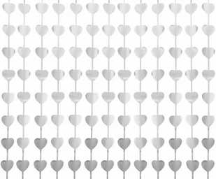 Kurtyna Serca matowa srebrna - 100 x 200 cm - Sylwester - miniaturka - grafika 1