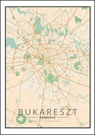 Plakaty - Galeria Plakatu, Plakat, Bukareszt Mapa Kolorowa, 61x91,5 cm - miniaturka - grafika 1