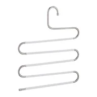 Skarpetki dla dzieci - Relaxdays Wieszak na spodnie, zestaw 4 szt., kształt S, 5 drążków, antypoślizgowe, oszczędzające miejsce wielofunkcyjne pałąki, metal, srebrny/biały - miniaturka - grafika 1