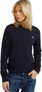 GUESS SWETER MĘSKI GRANATOWY Z LOGO OKRĄGŁY DEKOLT S GNA - Swetry męskie - miniaturka - grafika 1