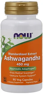 Now Foods NOW Ashwaganda Extract 450mg/90kaps. podnosi odporność na stres, wydolność organizmu 733739046031 - Suplementy diety - miniaturka - grafika 1