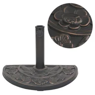 Pozostałe meble ogrodowe - vidaXL Podstawa pod parasol, półokrągła, żywicowa, brązowa, 9 kg - miniaturka - grafika 1