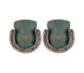 Akcesoria do wózków - PETITE&MARS - Mufka na rączki wózka FURRY Veritable Khaki - miniaturka - grafika 1