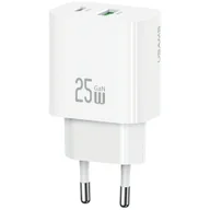 Ładowarki do telefonów - Ładowarka sieciowa USAMS CC315 T65 25W 1xUSB-C 1xUSB-A Fast Charging biały - miniaturka - grafika 1
