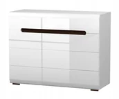 Komody - Komoda biała połysk z szufladami 4 szuflady MDF - miniaturka - grafika 1