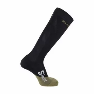 Skarpety Salomon S/Max Deep Black / Olive Green - Skarpetki i podkolanówki sportowe - miniaturka - grafika 1
