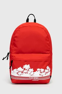 Superdry plecak damski kolor czerwony duży wzorzysty - Plecaki - miniaturka - grafika 1