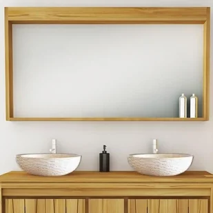 Lustro Septimia z półką z litego drewna tekowego 140 cm + 120,- Euro - Lustra Lustro Septimia z półką z litego drewna tekowego 140 cm + 120,- Euro - Lustra - miniaturka - grafika 1