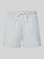 Kąpielówki męskie - Spodenki kąpielowe z nadrukiem z logo model ‘HAITI’ - miniaturka - grafika 1