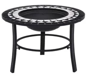 Paleniska ogrodowe - Okrągłe palenisko ogrodowe na nóżkach czarno-białe P9-R30 - miniaturka - grafika 1