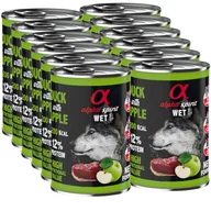Mokra karma dla psów - ALPHA SPIRIT Kaczka z jabłkiem 12x400g - miniaturka - grafika 1