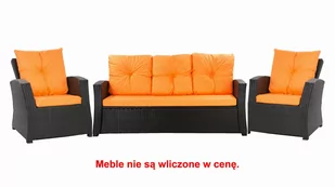 Komplet Poduszek Ogrodowych Na Meble Z Rattanu; Zestaw 5- Osobowy: Kanapa+ Fotele (2Szt.)/ Wodoodporne Pikowane Poduszki Ogrodowe, Kolor Pomarańczowy - Poduszki ogrodowe - miniaturka - grafika 1